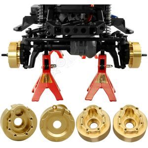 BDXRc 2pcs TRX4 Axle Doors Brass Counterweight Balance Weight Portal Drive Housing for 1:10 RC Crawler Traxxas TRX-4 TRX-6