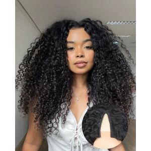 Homgoss Natural Color Human Hair V Part Wig 200 Density Brazilian Hair No Leave Out V Shape Wig 28 Inch Curly Wave Hair Upgrade U Part Glueless Wig