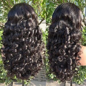 DREAM DIANA 100% Raw Human Virgin Hair Black Bouncy Wave 13x4 Lace Frontal Wigs 250 Density Body Wave 4x4 5X5 HD Lace Closure Glueless Wigs