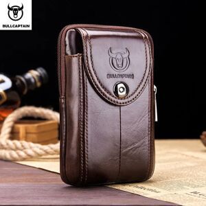 BULLCAPTAIN MEN'S Leather BELT WAIST Bag Military Fanny PACK Molle Small Money Phone WAIST PACK Bum Pouch PURSE