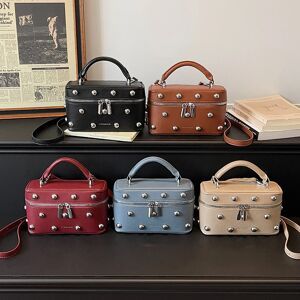 NONE Fashion Box Women Handbags Designer Rivet Shoulder Crossbody Bags Casual Versatile Small Phone Purses 2026 bolso mujer