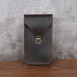 Newsbirds Men Leather Waist Bag For Mobile Phone Genuine Leather Waist Pouch Clip On Belt Leather Holster for Phone 6 Inch BELT BAG Male