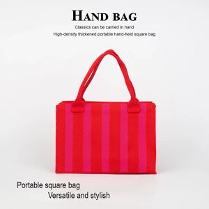 NONE Classic and Stylish Wide-Striped Handbag, Smooth Zipper Closure, Large Capacity Can Hold Phone, Wallet, Lipstick, Cosmetics, Capsule Umbrella, Suitable for Daily Outings, Commuting to Work, School,