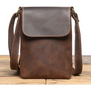 LEATHFOCUS Genuine Leather Retro Sling Crossbody Bags Men Phone Key Organizer Bag Wallet Men's Flip Magnetic Buckle Shoulder Bag