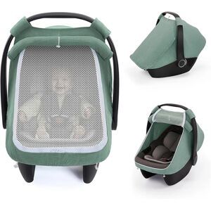 NONE Baby Car Seat Cover Breathable Muslin Cotton with Mesh Window Infant Car Seat Canopy Baby Carrier Cover Stroller Sun Shade