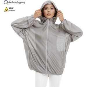 Electromagnetic radiation protective 100% silver fiber adult sports hoodie Phone, Monitoring room EMF shielding clothing