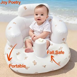 NONE Large Bear Print Baby Inflatable Sofa Children Beach Chair Portable Fall Safe Puff Learn Baby Seat Practice Sitting Bath Chair