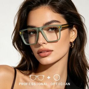 AOLAILON Vintage Square Grey Prescription Glasses Women Stylish Design Progressive Optical Eyewear Anti-Blue Light Myopia Eyeglasses
