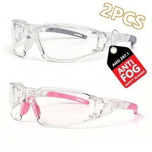 VOPHA Adjustable Frame Anti Fog Blue Light Blocking Safety Glasses Clear Lens Eye Protection for Men Women Work HM12