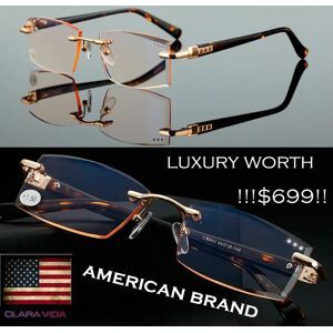 Clara Vida CLARAVIDA Royal Luxury Men women unisex diamond cutted stylerish commercial dignity special reading glasses+1 +1.5 +2 +2.5 +3