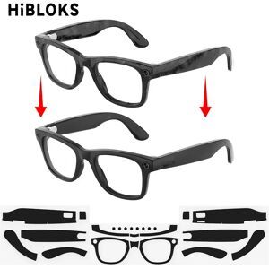 HiBloks Matte Black Stickers For Ray-Ban Meta Wayfarer RW4008/RW4012 GEN2 Size L Smart Glasses Frame Temples Protector Cover