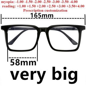 moojolo 58mm large face wide rectangle men's blue light blocking reading glasses customizable with prescription lenses and photochromic