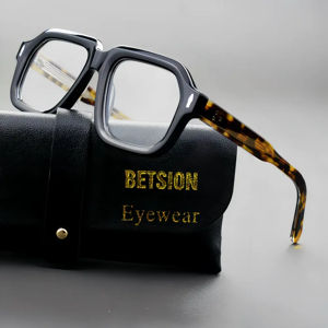BETSION Retro Oversized Square Eyeglasses Frames Hip-Hop Style Big Face Thick Acetate Men Women Fashion Spectacles 24058A