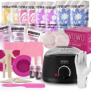 Waxing Kit 69 Items, WUWUVISTA Christmas Gift Set Hair Removal Hard Wax Kit Wax Warmer Wax Beads Face/Brazilian/Full Body/Bikini