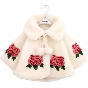 NONE Baby Girl Cloak Outerwear Spring Autumn Infant Cape Jumpers Mantle Imitation Fur Toddler Children Cardigan Poncho Clothes