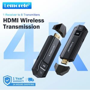 Lemorele 4K Wireless HDMI Transmitter and Receiver Kit HDMI Extender to Monitor Projector HDTV for PC Camera Laptop Xbox Live
