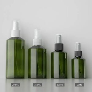 NONE 50/100/150/200ml 10/20pcs Plastic Green Spray Bottle Refillable Travel Perfume Bottle Dispenser Cosmetic Container