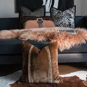 NONE Black Brown Velvet Pillows Luxury Tiger Print Cushion Case Modern Art Square Decorative Pillow Cover For Sofa Chair Home Decor