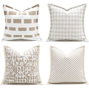 DUNXDECO Oatmeal Pillow Soft Cushion Case Luxury Decorative Pillow Cover For Sofa Chair 45x45 50x50 Warm Living Room Home Decorations
