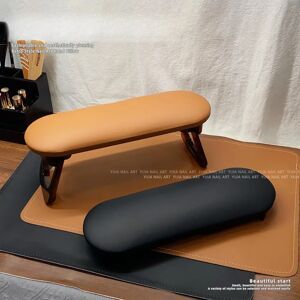 NONE Russian Simple Nail Art Hand Pillow Cushion Set Anti-fouling Leather Hand Pad Cream Medieval Retro Black Hand Pillow