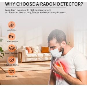 BTMETER Radon Gas Detector Rechargeable Radon Gas Monitor Air Quality Testing Instrument 0.3-270 pci/L ,DM68R