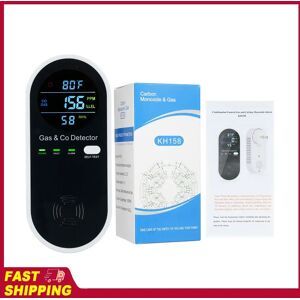 NONE 4 in 1 CO Monitor Alarm with LCD Display Carbon Monoxide & Natural Gas Combination Detector Plug in Wall Detectors CO & Natural