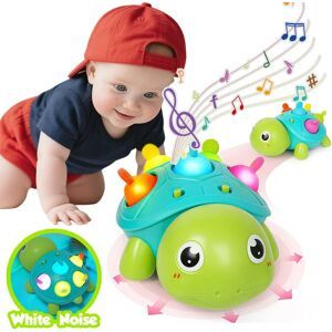 NONE Baby Musical Turtle Crawling Toy, Interactive Light & Sound Sensory Toy, Tummy Time Fine Motor Skill Toy