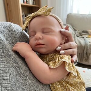 Aizwa 18 Inch Loulou Solid Silicone Newborn Baby Handmade Bebe Soft Touch Reborn Girl For Birthday Gifts