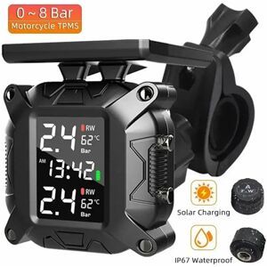 NONE Solar Charging TPMS Motorcycle Tire Pressure Sensors Motorbike Tire Pressure Monitoring System Tyre Temperature Alarm System