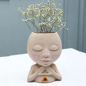 DailySale Face Flower Pot Head Vase for Indoor Plant Decoration