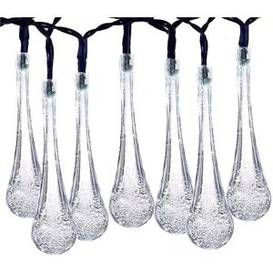 DailySale Solar String Lights 20ft 30 LED Water Drop Solar String Fairy Waterproof Lights