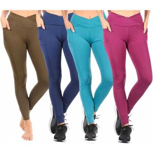DailySale 4-Pack: Women's High-Waist Active Leggings with Pockets