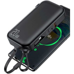 DailySale 10000mAh Portable Charger with US Plug 3 Inbuilt Cables