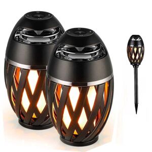 DailySale 2-Pack: Tiki LED Flame Bluetooth Speakers with Poles
