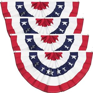 DailySale 4-Piece: Pleated Patriotic Half-Fan Banner