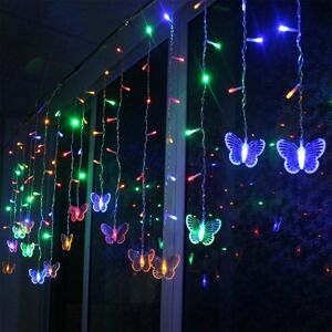 DailySale Butterfly Curtain String Lights USB Powered with 8 Modes 96 LED Remote Control