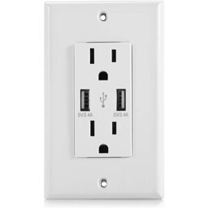DailySale USB Wall Outlet Dual 2.4A USB Wall Charger