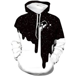 DailySale Men's 3D Print Block Starry Sky Milk Hoodie