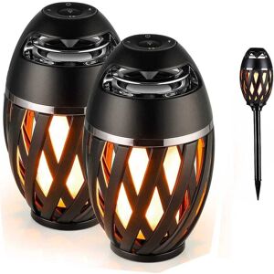 DailySale 2-Pack: Tiki LED Flame Bluetooth Speakers with Poles