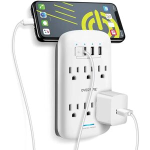 DailySale Wall Plate Power USB Outlet 6 Outlet & 4 USB Port
