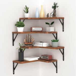 DailySale 4-Pack: Corner Floating Shelf Wall Mount Display Storage