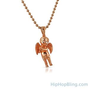 HipHopBling VS Diamond Cherub Angel Rose Gold Silver Pendant