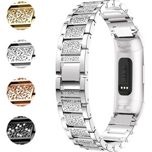 Strapsco Metal Strap w/ Rhinestones for Fitbit Charge 3 & Charge 4