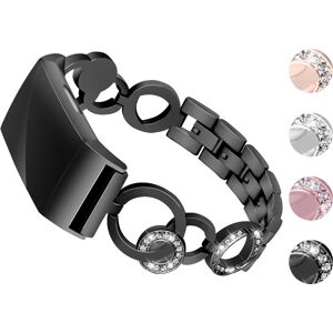 Strapsco Alloy Bracelet w/ Rhinestones for Fitbit Charge 3 & Charge 4
