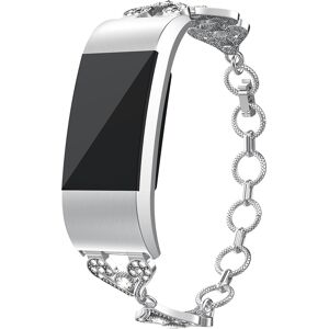 Strapsco Metal Bracelet with Rhinestones for Fitbit Charge 2
