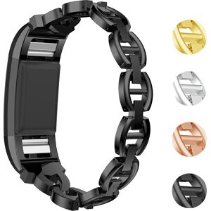 Strapsco Link Bracelet with Rhinestones for Fitbit Charge 2