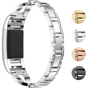 Strapsco Alloy Bracelet with Rhinestones for Fitbit Charge 2