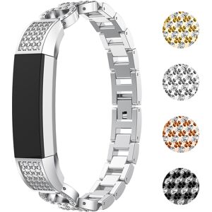 Strapsco Alloy Link Strap w/ Rhinestones for Fitbit Alta & Alta HR