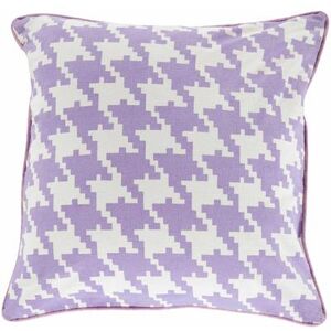 "Toormina 18"" Square Cottage Cotton Cream/Lavender/Mauve Throw Pillow - Hauteloom"