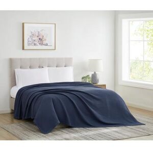 Heritage Cotton Waffle Blanket by Cannon in Blue (Size FL/QUE)